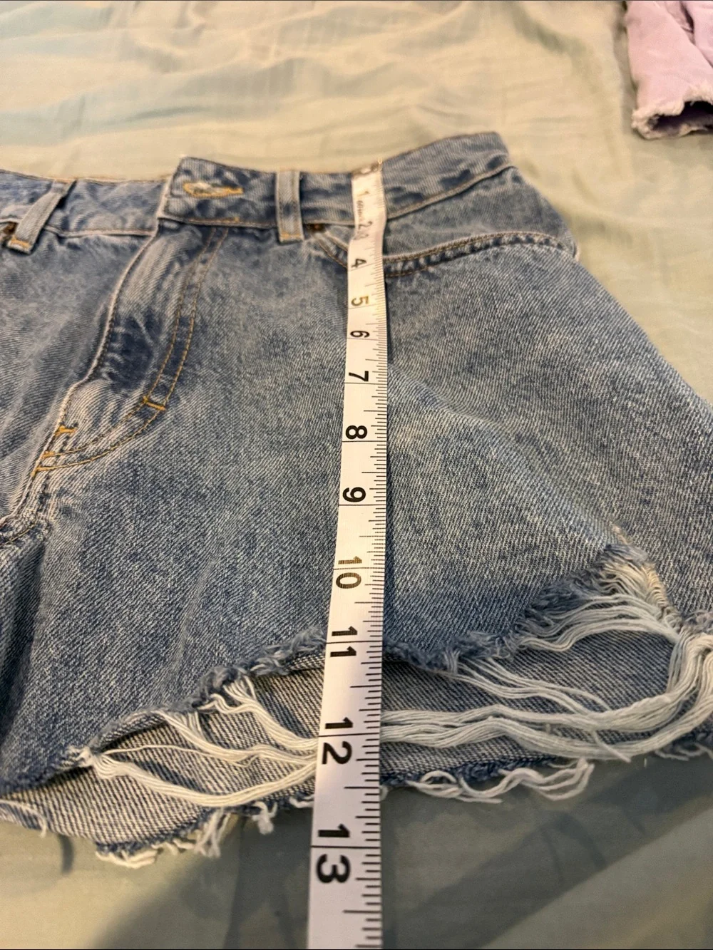 Topshop High-Rise Denim Shorts